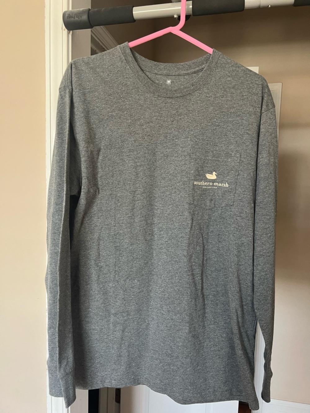 Southern Marsh Men's Long Sleeve Pocket Tee - Heather Gray